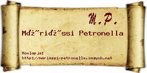 Máriássi Petronella névjegykártya